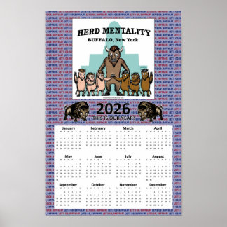 2026 Herd Mentality Calendar (12 x 18) ポスター