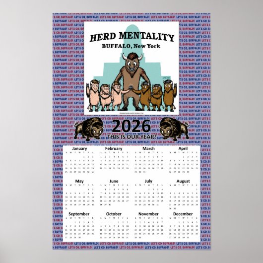 2026 Herd Mentality Calendar (12 x 18) ポスター (正面)