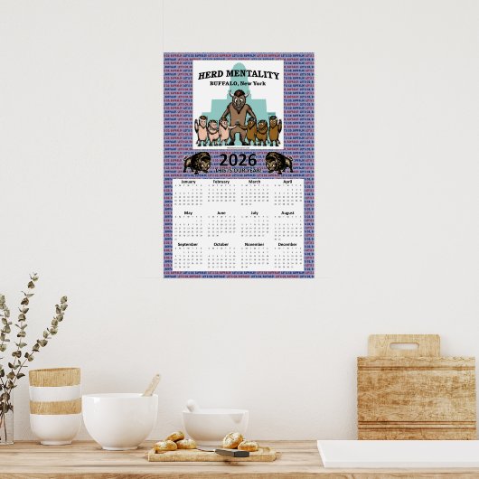 2026 Herd Mentality Calendar (18 x 27) ポスター (キッチン)