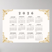 2026 Horizontal Wall Calendar Poster ポスター (正面)