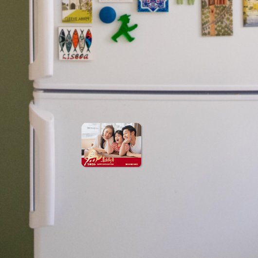 2026 Horse Photo Chinese Lunar New Year マグネット