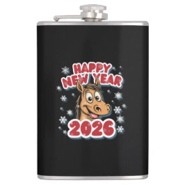 2026 Horse Zodiac Sign New Year Celebration. フラスク