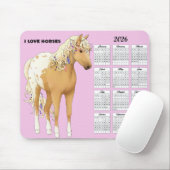 2026 I Love Horses Calendar マウスパッド (マウス)