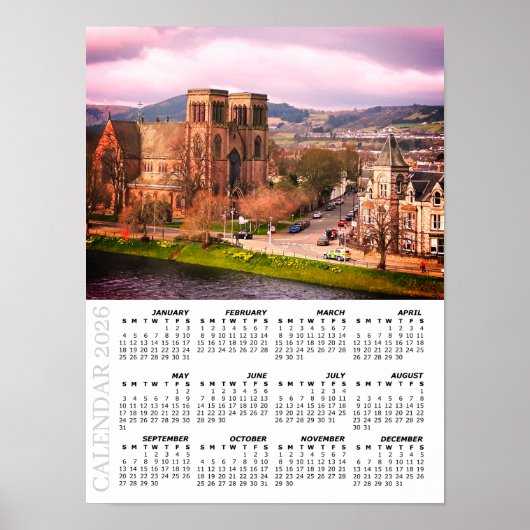 2026 Inverness Calendar, Scottish Highlands ポスター (正面)