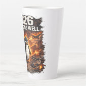 2026 Is Not Going Well Funny Penguin Latte Mug  カフェラテマグ (正面)