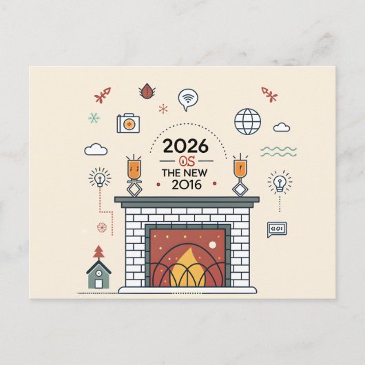 2026 Is The New 2016 デジタルカルチャーベクター ポストカード (正面)