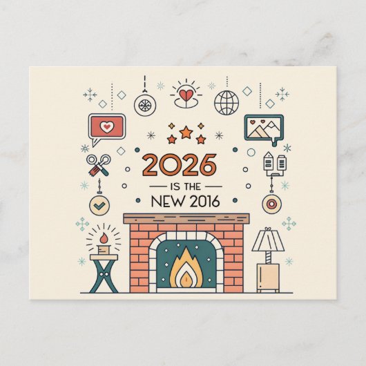2026 Is The New 2016 Cozy Culture Vector シーズンポストカード (正面)