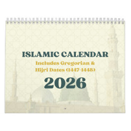 2026 Islamic Hijri Calendar | Gregorian + Hijri カレンダー