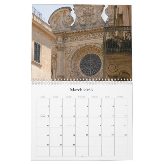 2026 Italy calendar - Puglia & Basilicata - Medium カレンダー (3月 2026)