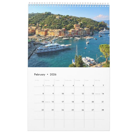 2026 Italy Wall Calendar カレンダー (2月 2026)