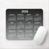 2026 Janz Mouse padによる2026暗い黒いカレンダー マウスパッド (マウス)