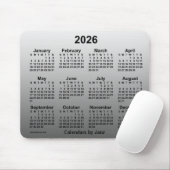 2026 Janz Mouse padによる2026色あせた白いカレンダー マウスパッド (マウス)