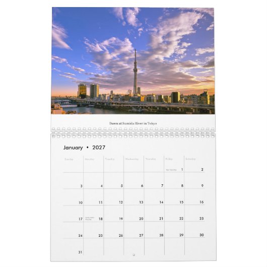 2026 Japan Calendar カレンダー (1月 2027)