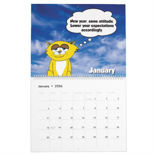 2026 Jerry The Cat Calendar カレンダー (1月 2026)