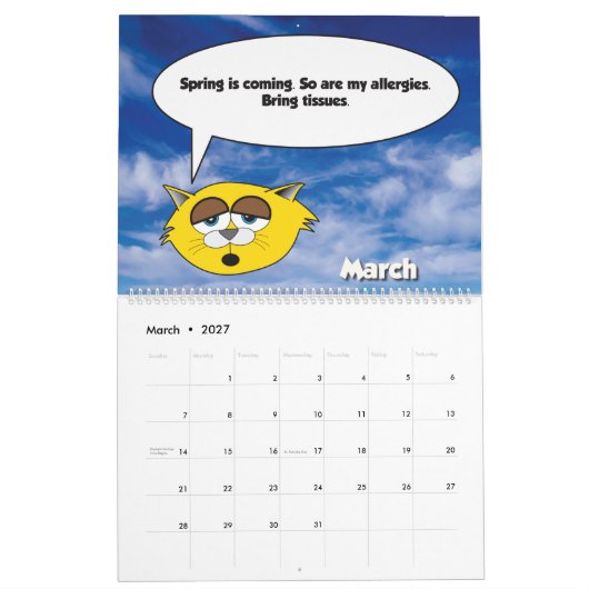 2026 Jerry The Cat Calendar カレンダー (3月 2027)