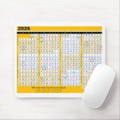 2026 Julián Date (Day-Number) Calendar Mousepad マウスパッド (マウス)