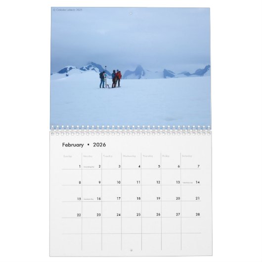 2026 Juneau Icefield Research Program Calendar カレンダー (2月 2026)