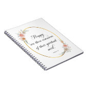 2026 JW年文字Matthew 5:3、バラ ノートブック (右側)