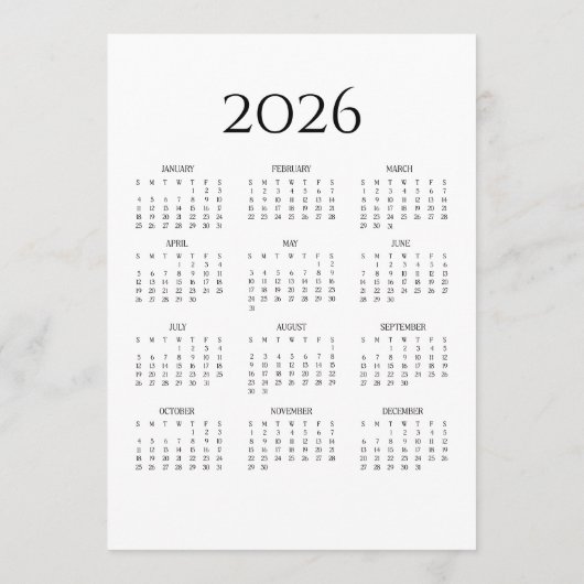 2026 JW Year Text Calendar Card プログラム (裏面)