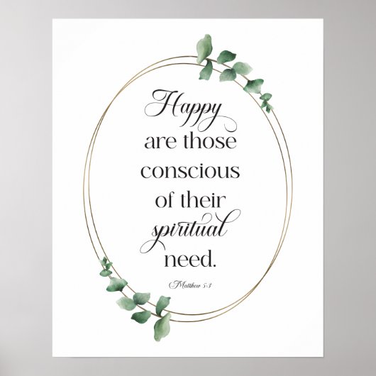 2026 JW Year Text Matthew 5:3 ポスター (正面)