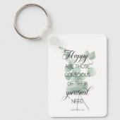 2026 JW Year Text Matthew 5:3 with Eucalyptus キーホルダー (正面)