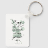 2026 JW Year Text Matthew 5:3 with Eucalyptus キーホルダー (裏面)