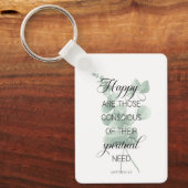 2026 JW Year Text Matthew 5:3 with Eucalyptus キーホルダー (正面)