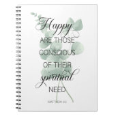 2026 JW Year Text Matthew 5:3 with Eucalyptus ノートブック (正面)