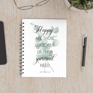 2026 JW Year Text Matthew 5:3 with Eucalyptus ノートブック
