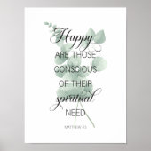 2026 JW Year Text Matthew 5:3 with Eucalyptus ポスター (正面)