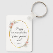 2026 JW Year Text Matthew 5:3 with Roses キーホルダー (裏面)