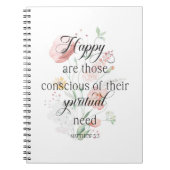 2026 JW Year Text Matthew 5:3 with Spring Flowers ノートブック (正面)