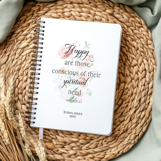 2026 JW Year Text Matthew 5:3 with Spring Flowers  プランナー手帳