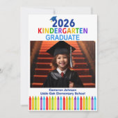 2026 Kindergarten Custom Kids Photo Graduation 案内状 (正面)