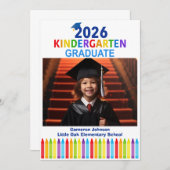 2026 Kindergarten Custom Kids Photo Graduation 案内状 (正面/裏面)