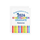 2026 Kindergarten Graduate Custom Cute Graduation カード (正面/裏面インサイチュ)
