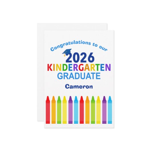2026 Kindergarten Graduate Custom Cute Graduation カード (正面/裏面インサイチュ)