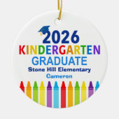 2026 Kindergarten Graduate Custom Graduation Photo セラミックオーナメント (正面)