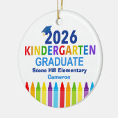 2026 Kindergarten Graduate Custom Graduation Photo セラミックオーナメント (左)