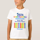 2026 Kindergarten Graduate Cute Crayon Custom Kids Tシャツ (正面)
