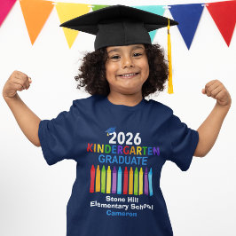 2026 Kindergarten Graduate Personalized Blue Kids Tシャツ