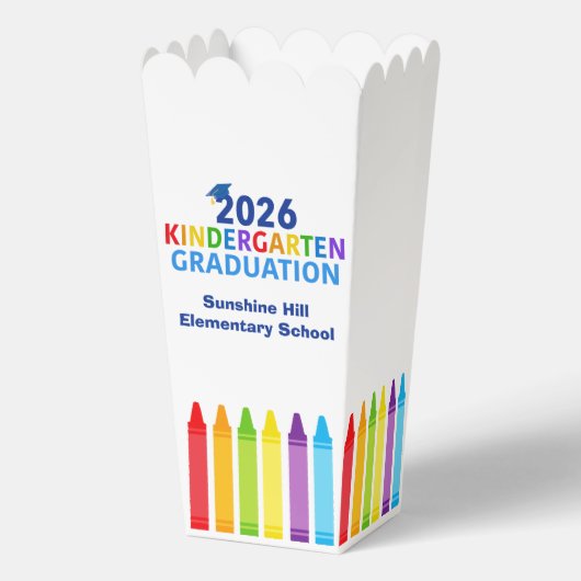 2026 Kindergarten Graduation Custom Party Popcorn フェイバーボックス (正面)