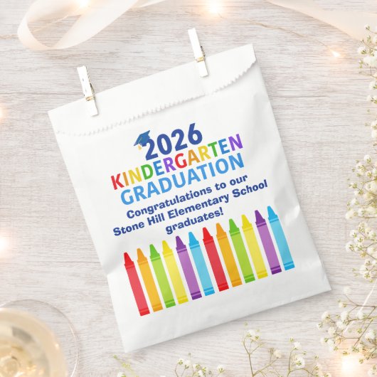 2026 Kindergarten Graduation Custom School Party フェイバーバッグ (クリップ留めされた状態)