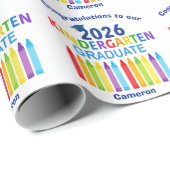 2026 Kindergarten Graduation Cute Custom Graduate ラッピングペーパー (ロールコーナー)