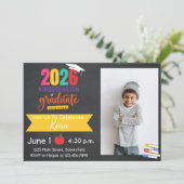 2026 Kindergarten Graduation Invitation with Photo 招待状 (スタンド正面)
