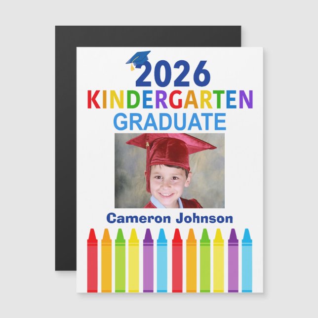 2026 Kindergarten Graduation Photo Magnetic Card (正面/裏面)