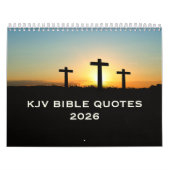 2026 KJV Bible Scripture Three Crosses Church カレンダー (カバー)