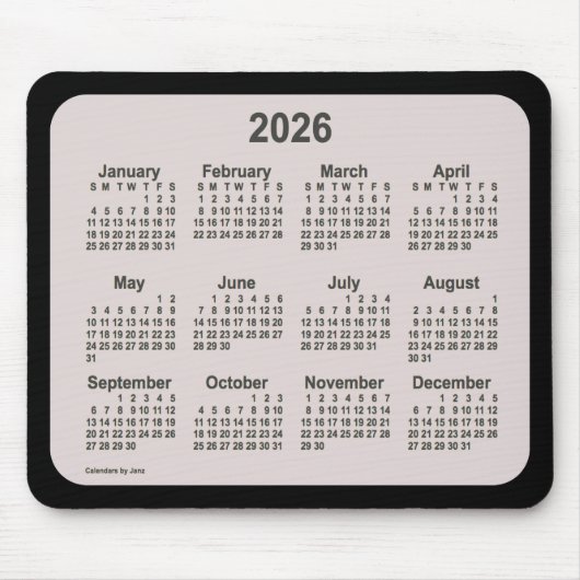 2026 La Boca on Black Calendar by Janz Two Tone マウスパッド (正面)