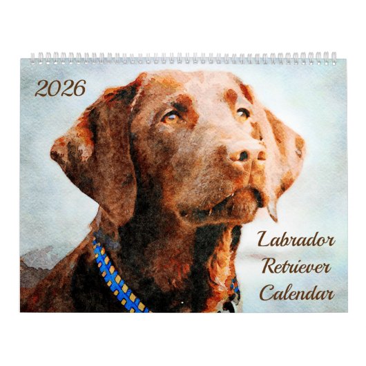 2026 Labrador Retriever Dog Owners Lovers Gift カレンダー (カバー)