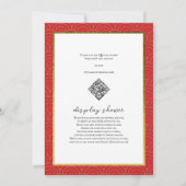 2026 Little Horse Floral Red Garden Baby Shower 招待状 (裏面)